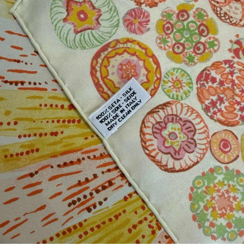 Authentic Longchamp Colorful Floral Silk Scarf